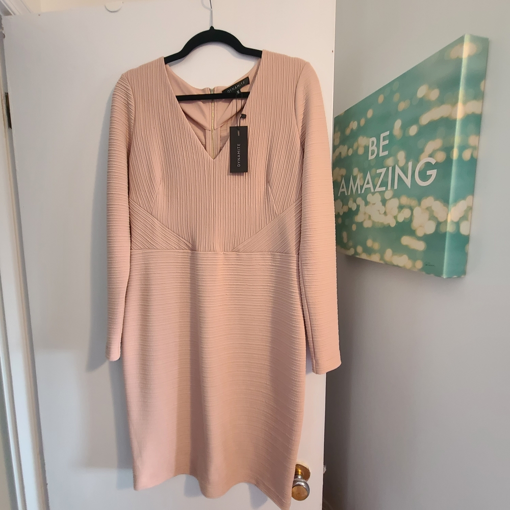 Dynamite Dusty Pink Long-Sleeve Dress